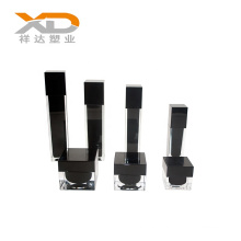 Black matte 15ml 30ml 50ml 100ml 120ml square plastic cosmetic container acrylic packaging pump lotion bottle